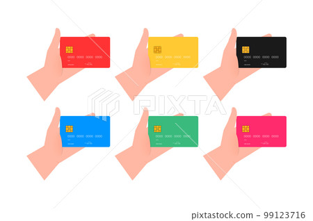 Hands holding credit plastic card. Atm Card. Online banking. Cashless payment. Wireless NFC. Hands holding credit plastic card. Atm Card. Online banking. Cashless payment. Wireless NFC. 99123716