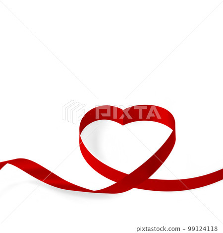 Happy valentine. Heart shaped elegant ribbon. Symbol of love. 99124118