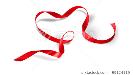 Happy valentine. Heart shaped elegant ribbon. Symbol of love. 99124119