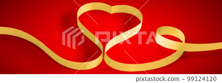 Happy valentine. Heart shaped elegant ribbon. Symbol of love. 99124120