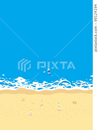 材質_背景_海_沙灘_豎_藍色_家庭 99124194