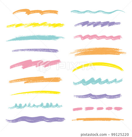 一套彩色毛筆字手寫線素材 一套彩色毛筆字手寫線素材 99125220