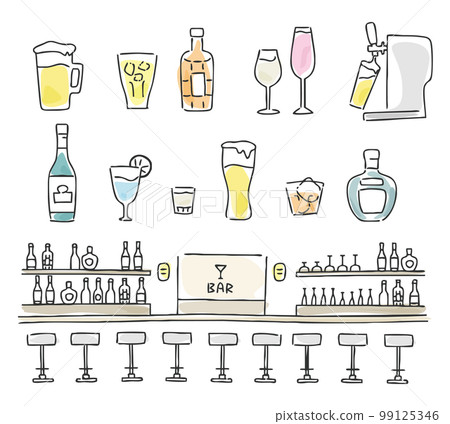 白酒手繪圖標集 白酒手繪圖標集 99125346