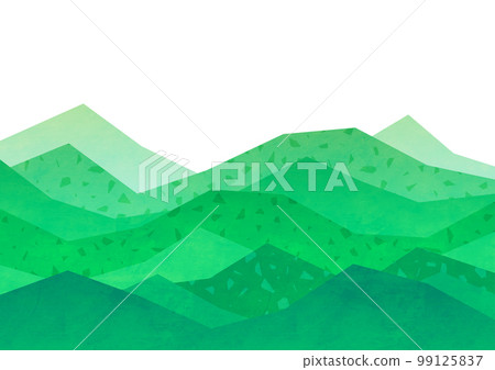 Fresh green mountain landscape watercolor background illustration Fresh green mountain landscape watercolor background illustration 99125837
