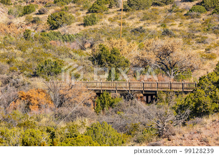 Sunny view of the beautiful landscape from Salado Canyon trail Sunny view of the beautiful landscape from Salado Canyon trail 99128239
