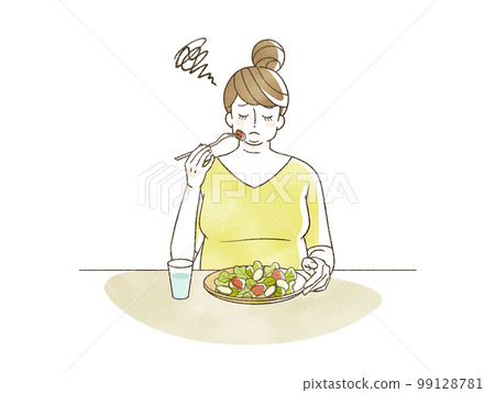 吃沙拉的肥胖婦女 吃沙拉的肥胖婦女 99128781