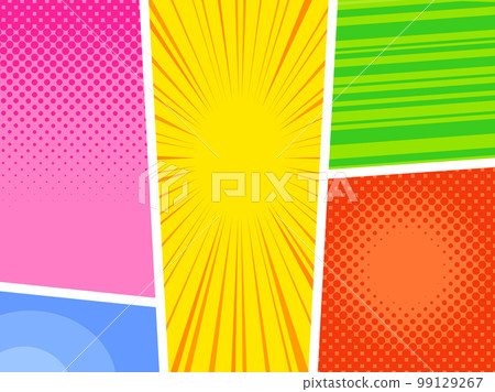 American comic style frame division no frame background illustration 99129267