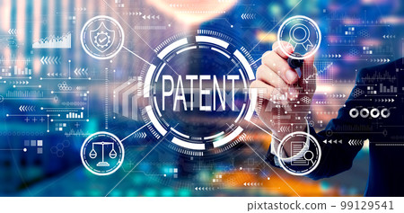 Patent concept with businessman Patent concept with businessman 99129541