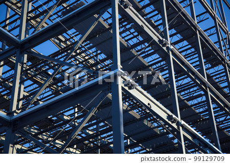 metal beams frame structure construction site 99129709