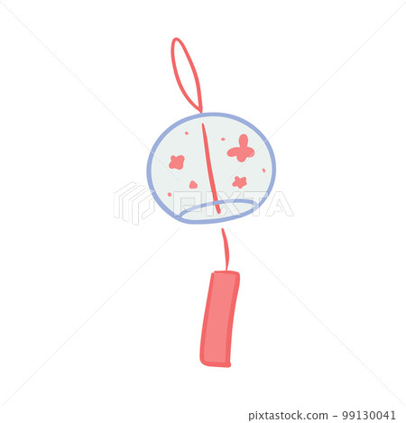 Hand drawn cute glass furin artwork, Japanese traditional wind chime Hand drawn cute glass furin artwork, Japanese traditional wind chime 99130041