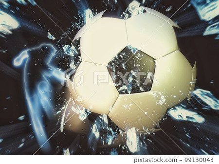 具有復合爆炸效果的 3d 渲染足球背景 99130043