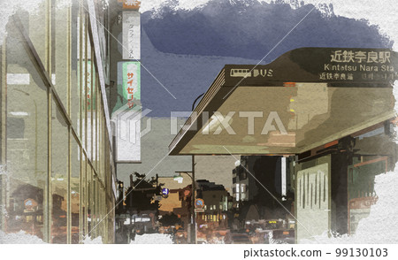 水彩風格奈良縣奈良市近鐵奈良站 99130103