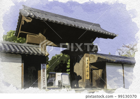 水彩風格奈良縣奈良市大安寺南門 水彩風格奈良縣奈良市大安寺南門 99130370