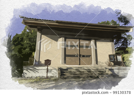 Watercolor-style Daian-ji Treasure Hall, Nara City, Nara Prefecture 99130378