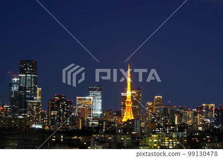 從新高輪格蘭王子大飯店看到的東京鐵塔和虎之門地區 99130478