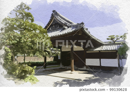 水彩畫風格的中宮寺 表御殿 奈良縣生駒郡斑鳩町 水彩畫風格的中宮寺 表御殿 奈良縣生駒郡斑鳩町 99130628