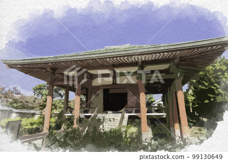 Watercolor-style Chugu-ji Temple Main Hall, Ikaruga-cho, Ikoma-gun, Nara Prefecture Watercolor-style Chugu-ji Temple Main Hall, Ikaruga-cho, Ikoma-gun, Nara Prefecture 99130649