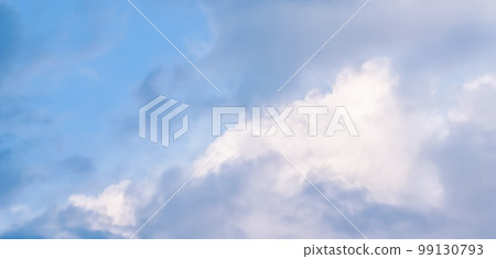 Background of blue sky with white clouds. Natural backdrop 99130793