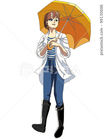 Rainy day Umbrella woman 99130886