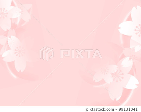 櫻花插圖背景材料春天圖像圓形複製空間 櫻花插圖背景材料春天圖像圓形複製空間 99131041