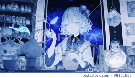 一個痴迷於實驗、蛻變和占星術的女孩“人工智能生成的圖像” 99131693