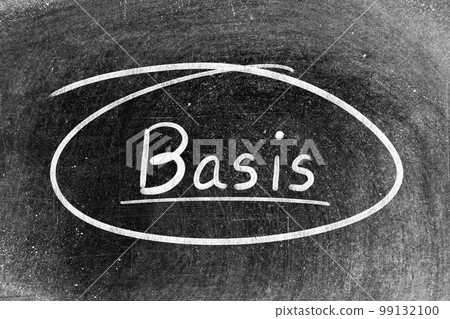 White chalk hand writing in word basis and circle shape on blackboard background White chalk hand writing in word basis and circle shape on blackboard background 99132100