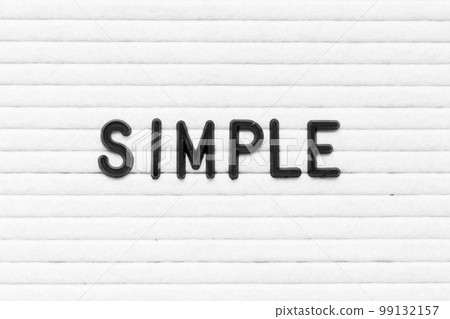 Black color letter in word simple on white felt board background 99132157