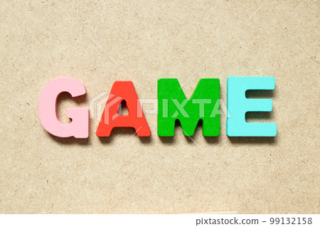 Color alphabet letter in word game on wood background 99132158