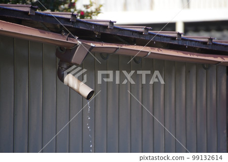 Damaged rain gutters Separated rain gutters Damaged rain gutters Separated rain gutters 99132614