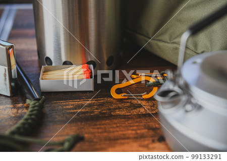 Outdoor camping equipment close-up shooting material 99133291