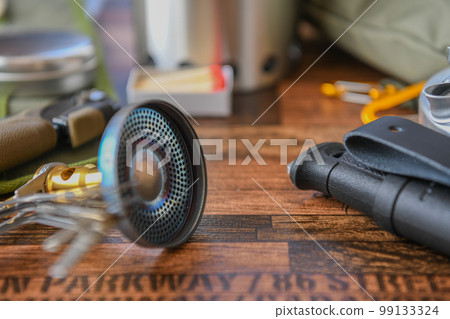 Outdoor camping equipment close-up shooting material 99133324
