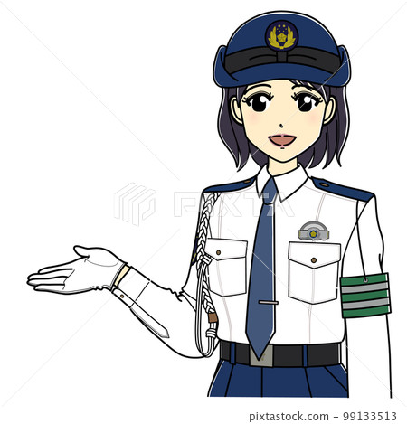 穿白襯衫的女警官在指導(斜上身) 穿白襯衫的女警官在指導(斜上身) 99133513