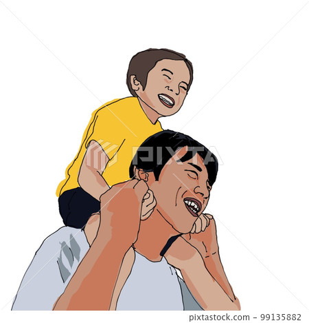 Riding on daddy's shoulders, Good father Good Son 99135882