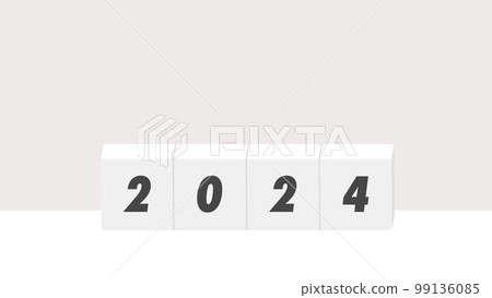 Illustration of a block with the letters 2024-Simple and stylish material for the year 2024 99136085