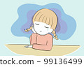 A girl who cries alone with troubles 99136499