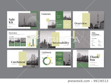 Green business presentation templates 99136513