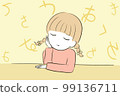 A girl who is worried about studying at school with a learning disability 99136711