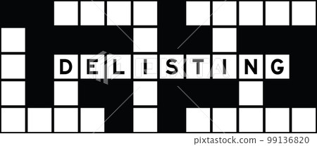 Alphabet letter in word delisting on crossword puzzle background Alphabet letter in word delisting on crossword puzzle background 99136820