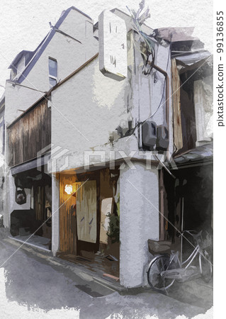 Watercolor painting style Nara city at dusk Nara city, Nara prefecture Watercolor painting style Nara city at dusk Nara city, Nara prefecture 99136855