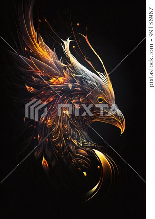 Magical phoenix bird. Generative AI Magical phoenix bird. Generative AI 99136967