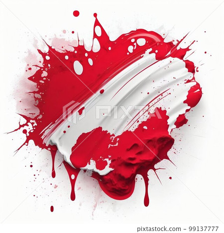 Paint acrylic splash red and white colors. Generative AI Paint acrylic splash red and white colors. Generative AI 99137777