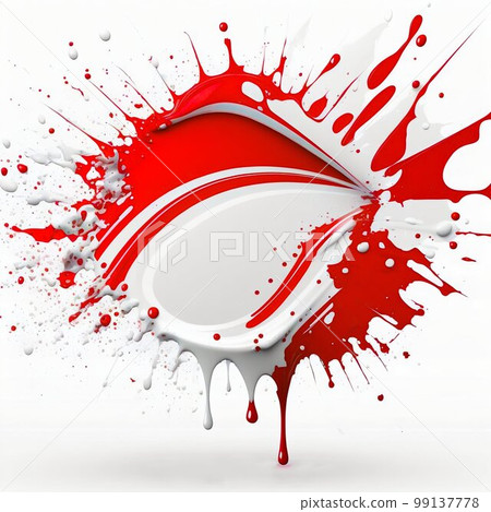 Paint acrylic splash red and white colors. Generative AI 99137778