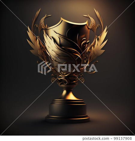 Gold winner trophy. Generative AI 99137908