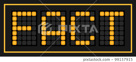 Orange color led banner in word fact on black background 99137915