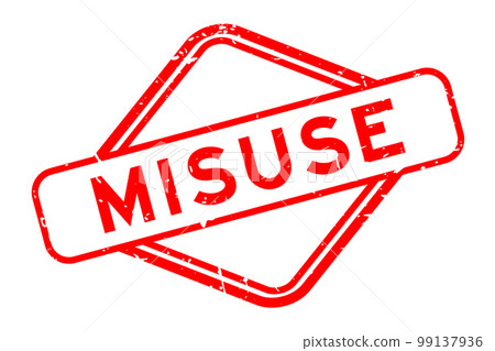 Grunge red misuse word rubber seal stamp on white background 99137936