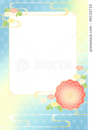 New Year's card, Japanese style, floral pattern, photo frame, welcome board New Year's card, Japanese style, floral pattern, photo frame, welcome board 99138710