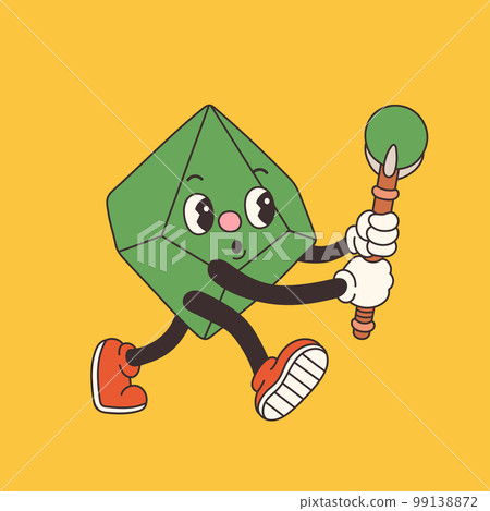 DND Dice for Board games in old classic cartoon style, groovy RPG dice for table game vector DND Dice for Board games in old classic cartoon style, groovy RPG dice for table game vector 99138872