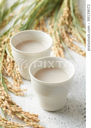 Amazake poured into a cup Amazake poured into a cup 99139072