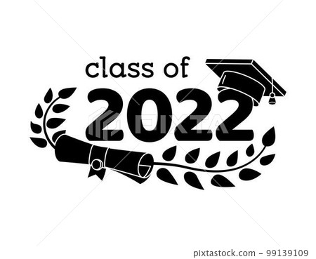 Class of 2022 with graduation cap in black color. 99139109
