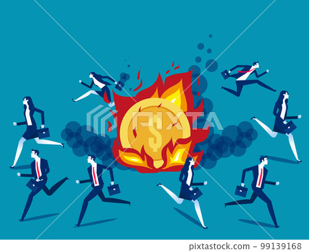 Coin is on fire. Business people lost their investment principal 99139168